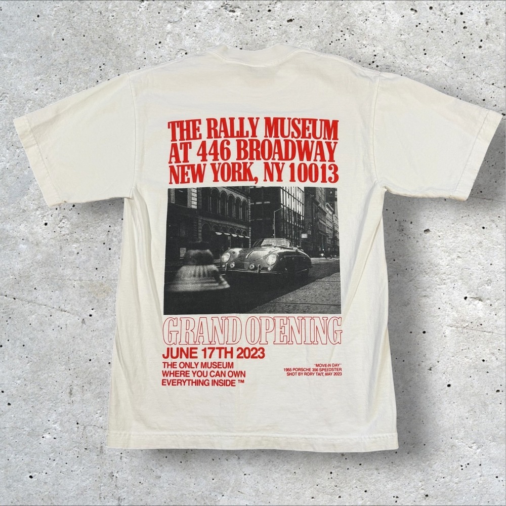 Rally The Rally Museum NYC Porsche 356 Speedster T Shirt Mens Small Broadway